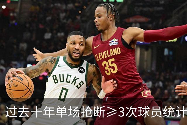 过去十年单场抢断≥3次球员统计：巴特勒领衔榜首
